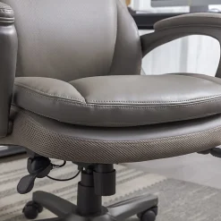 Serta Smart Layers Arlington AIR Ergonomic Bonded Leather High-Back Executive Chair, Taupe