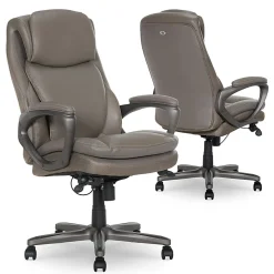 Serta Smart Layers Arlington AIR Ergonomic Bonded Leather High-Back Executive Chair, Taupe