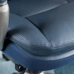 Serta® Smart Layers™ Arlington AIR™ Ergonomic Bonded Leather High-Back Executive Chair, Navy/Silver