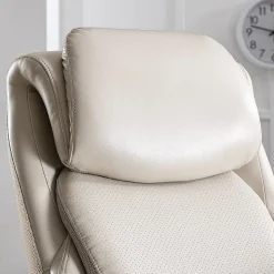 Serta® Smart Layers™ Arlington AIR™ Ergonomic Bonded Leather High-Back Executive Office Chair, Cream/Silver