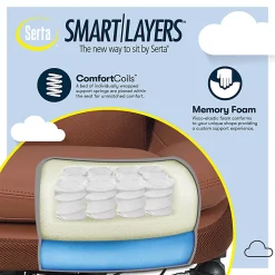 Serta® Smart Layers™ Arlington AIR™ Ergonomic Bonded Leather High-Back Executive Office Chair, Cognac Brown/Dark Gray, BIFMA Compliant