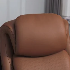Serta® Smart Layers™ Arlington AIR™ Ergonomic Bonded Leather High-Back Executive Office Chair, Cognac Brown/Dark Gray, BIFMA Compliant