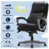 Serta® Smart Layers™ Arlington AIR™ Bonded Leather High-Back Executive Office Chair, Black/Silver, BIFMA Compliant