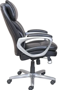Serta® Smart Layers™ Arlington AIR™ Bonded Leather High-Back Executive Office Chair, Black/Silver, BIFMA Compliant