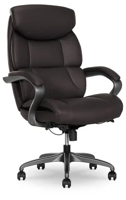 Serta® SmartLayers™ Bellmore Big & Tall Ergonomic Executive Office Chair with Pebbled-Texture Vegan Leather, Brown/Dark Gray, BIFMA Compliant