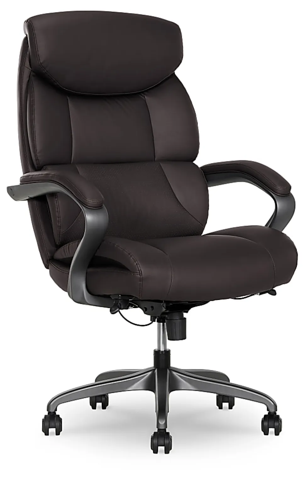 Serta® SmartLayers™ Bellmore Big & Tall Ergonomic Executive Office Chair with Pebbled-Texture Vegan Leather, Brown/Dark Gray, BIFMA Compliant