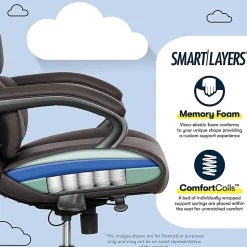 Serta® SmartLayers™ Bellmore Big & Tall Ergonomic Executive Office Chair with Pebbled-Texture Vegan Leather, Brown/Dark Gray, BIFMA Compliant