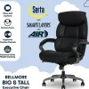 Serta® SmartLayers™ Bellmore Big & Tall Ergonomic Executive Office Chair with Smooth Vegan Leather, Black/Dark Gray, BIFMA Compliant