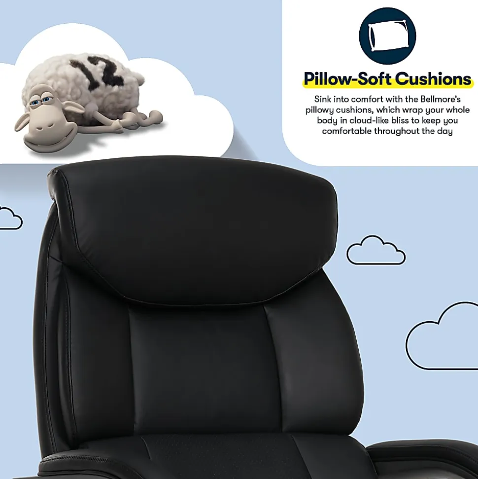 Serta® SmartLayers™ Bellmore Big & Tall Ergonomic Executive Office Chair with Smooth Vegan Leather, Black/Dark Gray, BIFMA Compliant