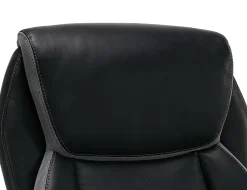 Serta® Smart Layers™ Brinkley Ergonomic Bonded Leather High-Back Executive Office Chair, Black/Silver
