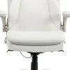 Serta® Smart Layers™ Brinkley Ergonomic Bonded Leather High-Back Executive Office Chair, White/Silver