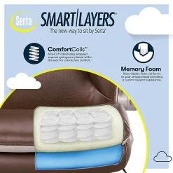 Serta® Smart Layers™ Brinkley Ergonomic Bonded Leather High-Back Executive Office Chair, Brown/Silver