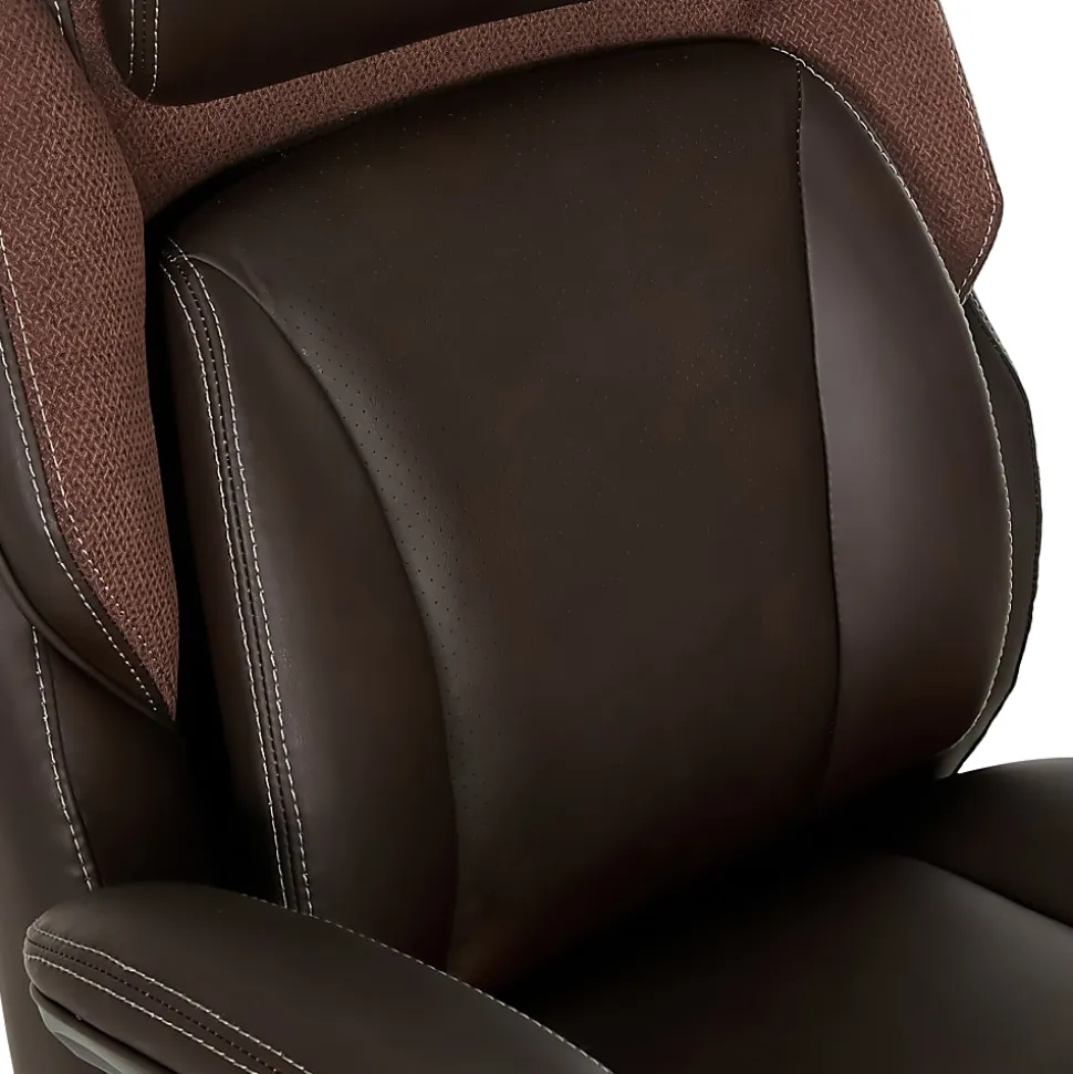 Serta® SmartLayers™ Everett Big & Tall Ergonomic Vegan Leather High-Back Executive Office Chair, Dark Brown/Dark Gray
