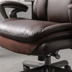 Serta® SmartLayers™ Everett Big & Tall Ergonomic Vegan Leather High-Back Executive Office Chair, Dark Brown/Dark Gray