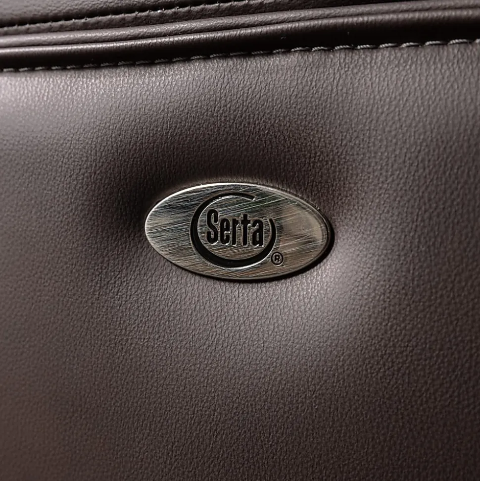 Serta® SmartLayers™ Everett Big & Tall Ergonomic Vegan Leather High-Back Executive Office Chair, Dark Brown/Dark Gray