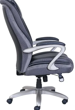 Serta® Smart Layers™ Hensley Big & Tall Ergonomic Bonded Leather High-Back Office Chair, Black/Silver, BIFMA Compliant