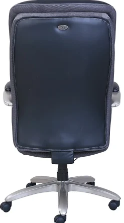 Serta® Smart Layers™ Hensley Big & Tall Ergonomic Bonded Leather High-Back Office Chair, Black/Silver, BIFMA Compliant
