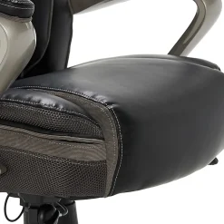 Serta® Smart Layers™ Hensley Big & Tall Ergonomic Bonded Leather High-Back Office Chair, Black/Silver, BIFMA Compliant
