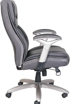 Serta® Smart Layers™ Jennings Big & Tall Ergonomic Bonded Leather High-Back Executive Office Chair, Black/Slate