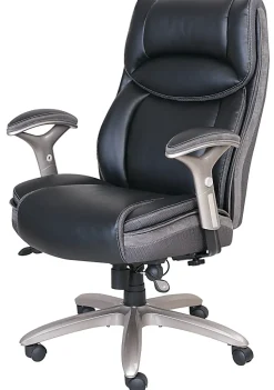 Serta® Smart Layers™ Jennings Big & Tall Ergonomic Bonded Leather High-Back Executive Office Chair, Black/Slate