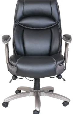 Serta® Smart Layers™ Jennings Big & Tall Ergonomic Bonded Leather High-Back Executive Office Chair, Black/Slate