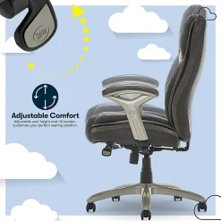 Serta® Smart Layers™ Jennings Big & Tall Ergonomic Bonded Leather High-Back Executive Chair, Dark Gray/Silver
