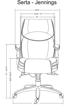 Serta® Smart Layers™ Jennings Big & Tall Ergonomic Bonded Leather High-Back Executive Office Chair, Brown