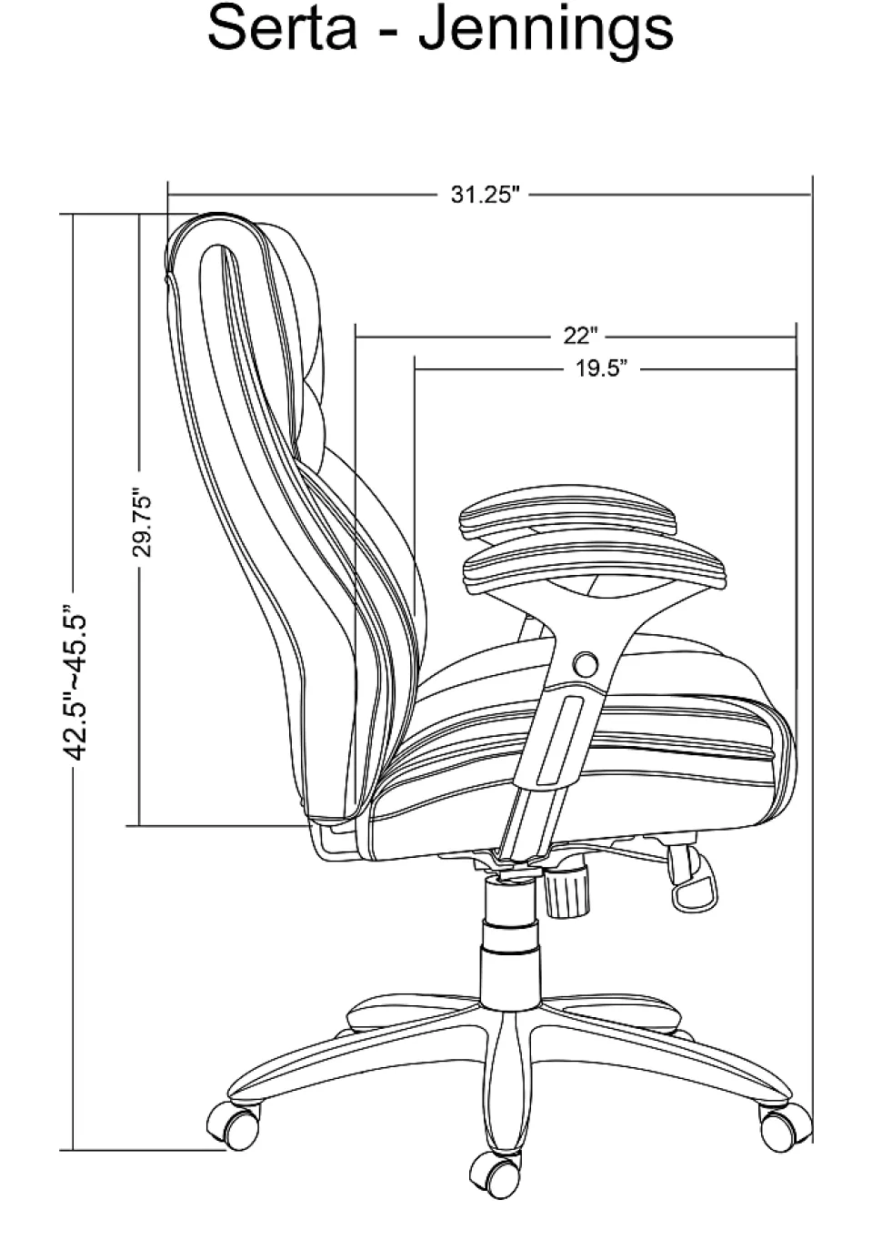 Serta® Smart Layers™ Jennings Big & Tall Ergonomic Bonded Leather High-Back Executive Office Chair, Brown