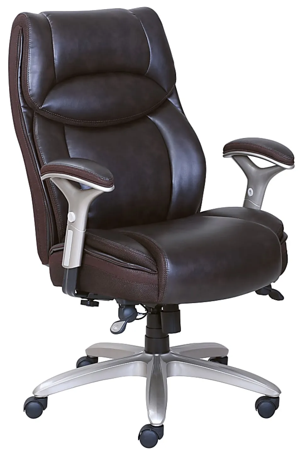 Serta® Smart Layers™ Jennings Big & Tall Ergonomic Bonded Leather High-Back Executive Office Chair, Brown