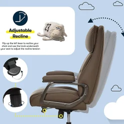 Serta® SmartLayers™ Mosby Ergonomic Vegan Leather High-Back Executive Office Chair, Brown