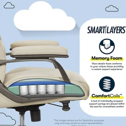 Serta® SmartLayers™ Mosby Ergonomic Vegan Leather High-Back Executive Office Chair, Cream