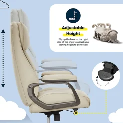 Serta® SmartLayers™ Mosby Ergonomic Vegan Leather High-Back Executive Office Chair, Cream