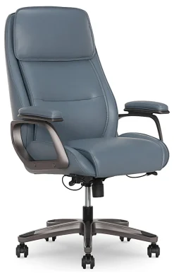 Serta® SmartLayers™ Mosby Ergonomic Vegan Leather High-Back Executive Office Chair, Blue/Dark Gray, BIFMA Compliant