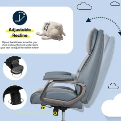 Serta® SmartLayers™ Mosby Ergonomic Vegan Leather High-Back Executive Office Chair, Blue/Dark Gray, BIFMA Compliant