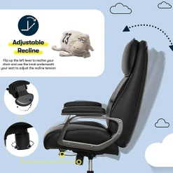 Serta® SmartLayers™ Mosby Ergonomic Vegan Leather High-Back Executive Office Chair, Black/Dark Gray, BIFMA Compliant