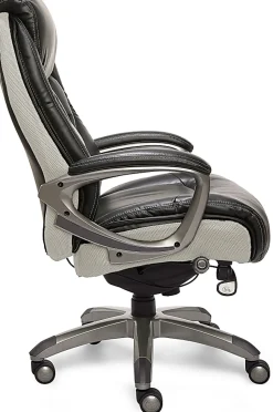Serta® Smart Layers™ Tranquility Executive Ergonomic Bonded Leather High-Back Chair, Black/Slate