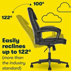 Serta® Style Hannah I Bonded Leather High-Back Office Chair, Comfort Black