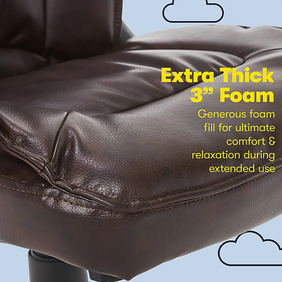 Serta® Style Hannah I Bonded Leather High-Back Office Chair, Comfort Biscuit/Black