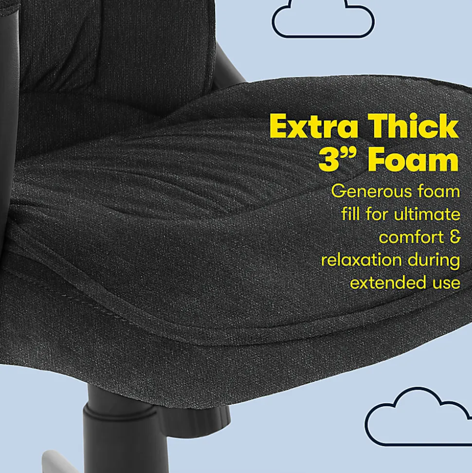 Serta® Style Hannah I High-Back Office Chair, Microfiber, Comfort Black