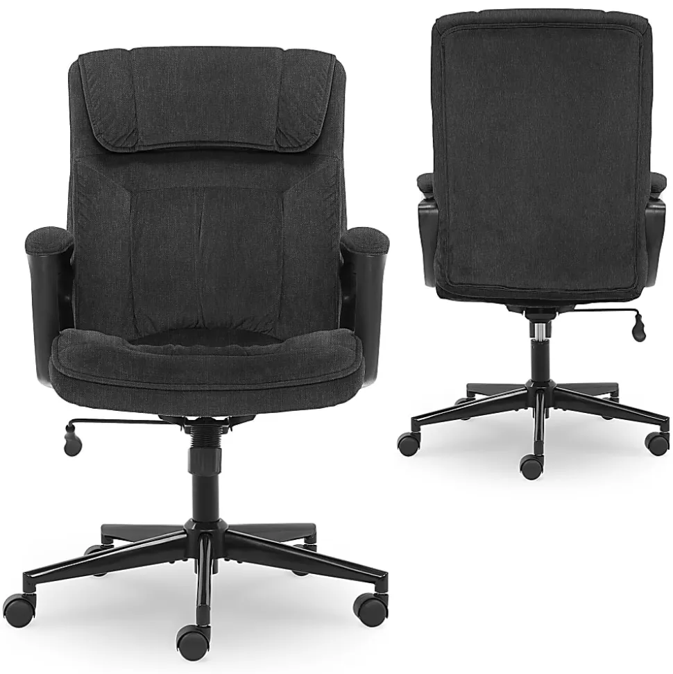Serta® Style Hannah I High-Back Office Chair, Microfiber, Comfort Black