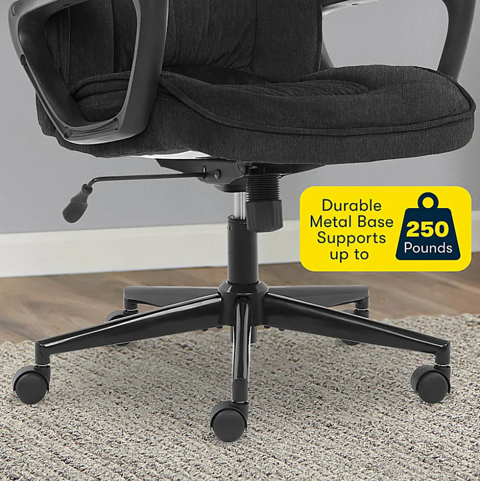 Serta® Style Hannah I High-Back Office Chair, Microfiber, Comfort Black