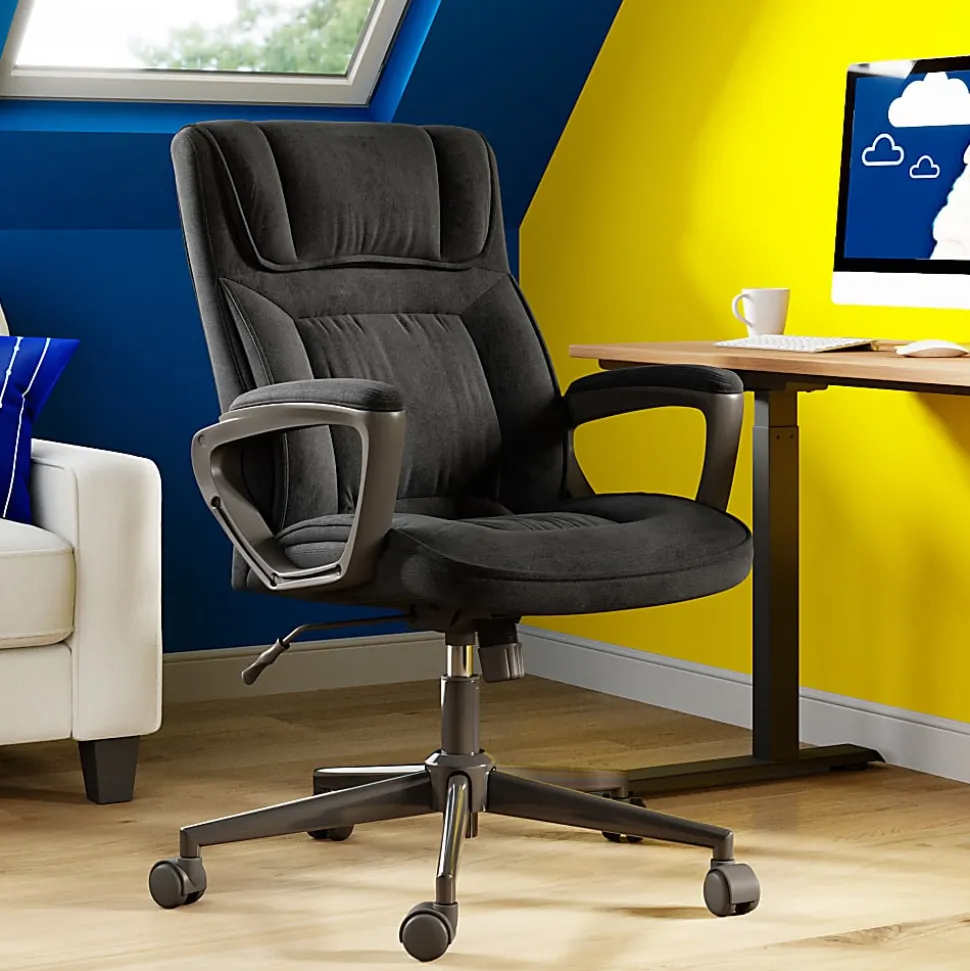 Serta® Style Hannah I High-Back Office Chair, Microfiber, Comfort Black