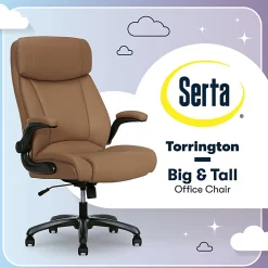 Serta® Torrington Ergonomic High-Back Faux Leather Big & Tall Executive Office Chair, Light Tan