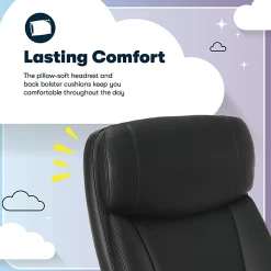 Serta® Torrington Ergonomic High-Back Faux Leather Big & Tall Executive Office Chair, Black, 52399BLK