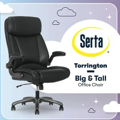 Serta® Torrington Ergonomic High-Back Faux Leather Big & Tall Executive Office Chair, Black, 52399BLK