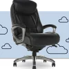 Serta® Works Bonded Leather/Mesh High-Back Office Chair With Smart Layers Technology, Opportunity Gray/Black/Silver