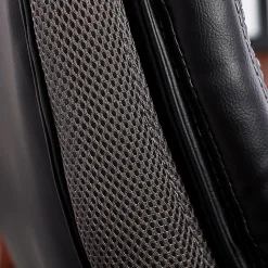 Serta® Works Bonded Leather/Mesh High-Back Office Chair With Smart Layers Technology, Opportunity Gray/Black/Silver
