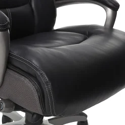 Serta® Works Bonded Leather/Mesh High-Back Office Chair With Smart Layers Technology, Opportunity Gray/Black/Silver