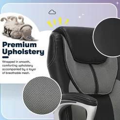 Serta® Works Bonded Leather/Mesh High-Back Office Chair, Opportunity Gray/Silver