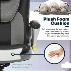Serta® Works Bonded Leather/Mesh High-Back Office Chair, Opportunity Gray/Silver